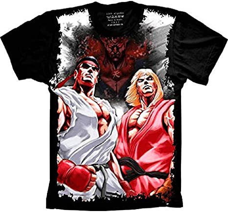 Camiseta Street Fighter Ken e Ryu