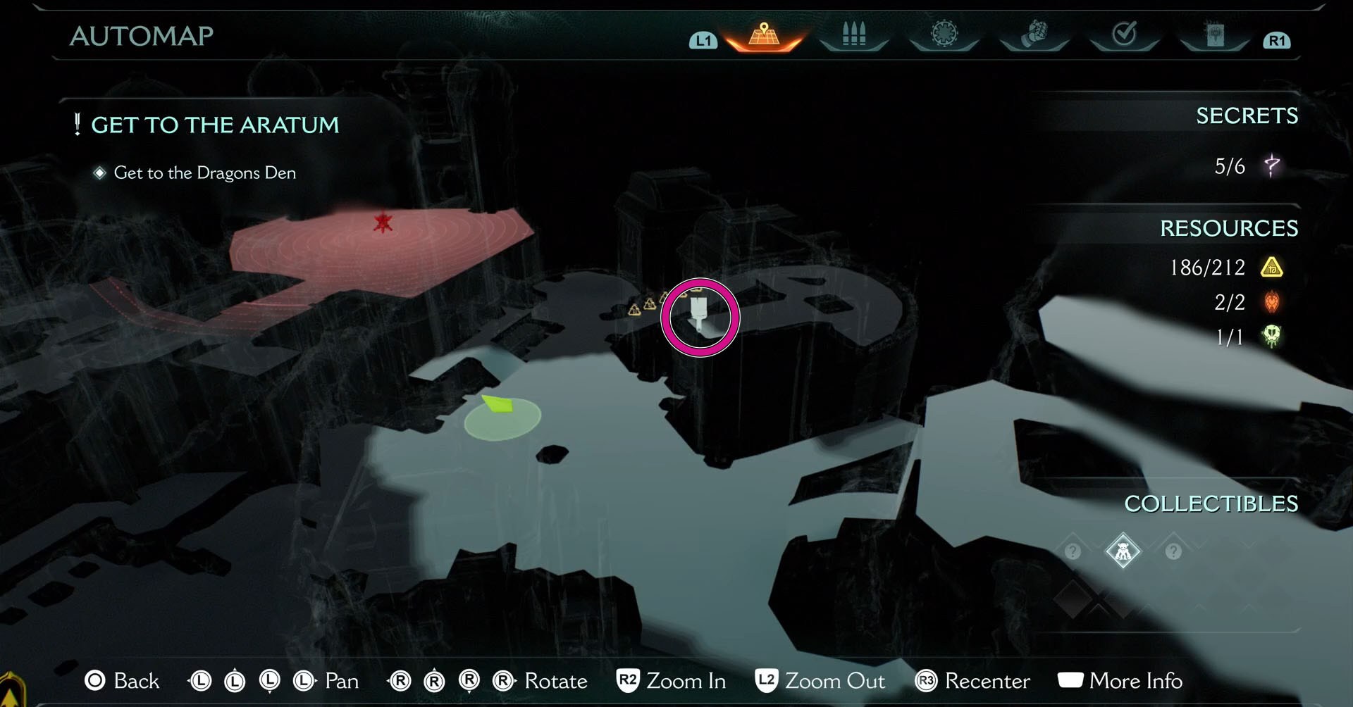 Imagem mostrando parte do Capítulo 4 de Doom: The Dark Ages. Há um ícone de um pincel cercado por um círculo rosa indicando onde a skin Pesadelo está localizada. Imagem mostrando parte do Capítulo 4 de Doom: The Dark Ages. Há um ícone de um pincel cercado por um círculo rosa indicando onde a skin Pesadelo está localizada.