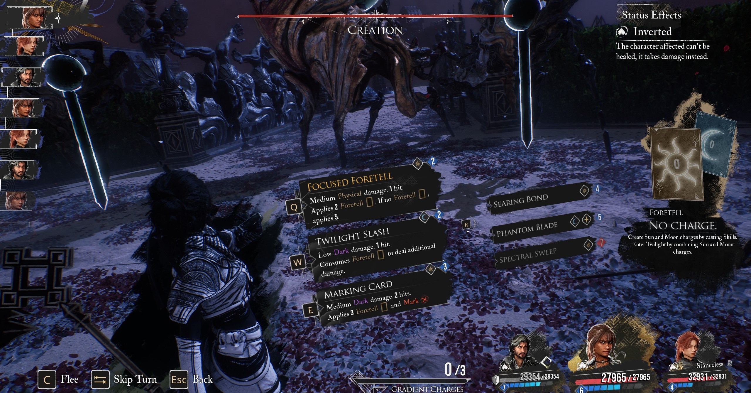 Um menu de combate mostra as melhores habilidades de criação de Sciel na Expedição Clair Obscur 33 Um menu de combate mostra as melhores habilidades de criação de Sciel na Expedição Clair Obscur 33