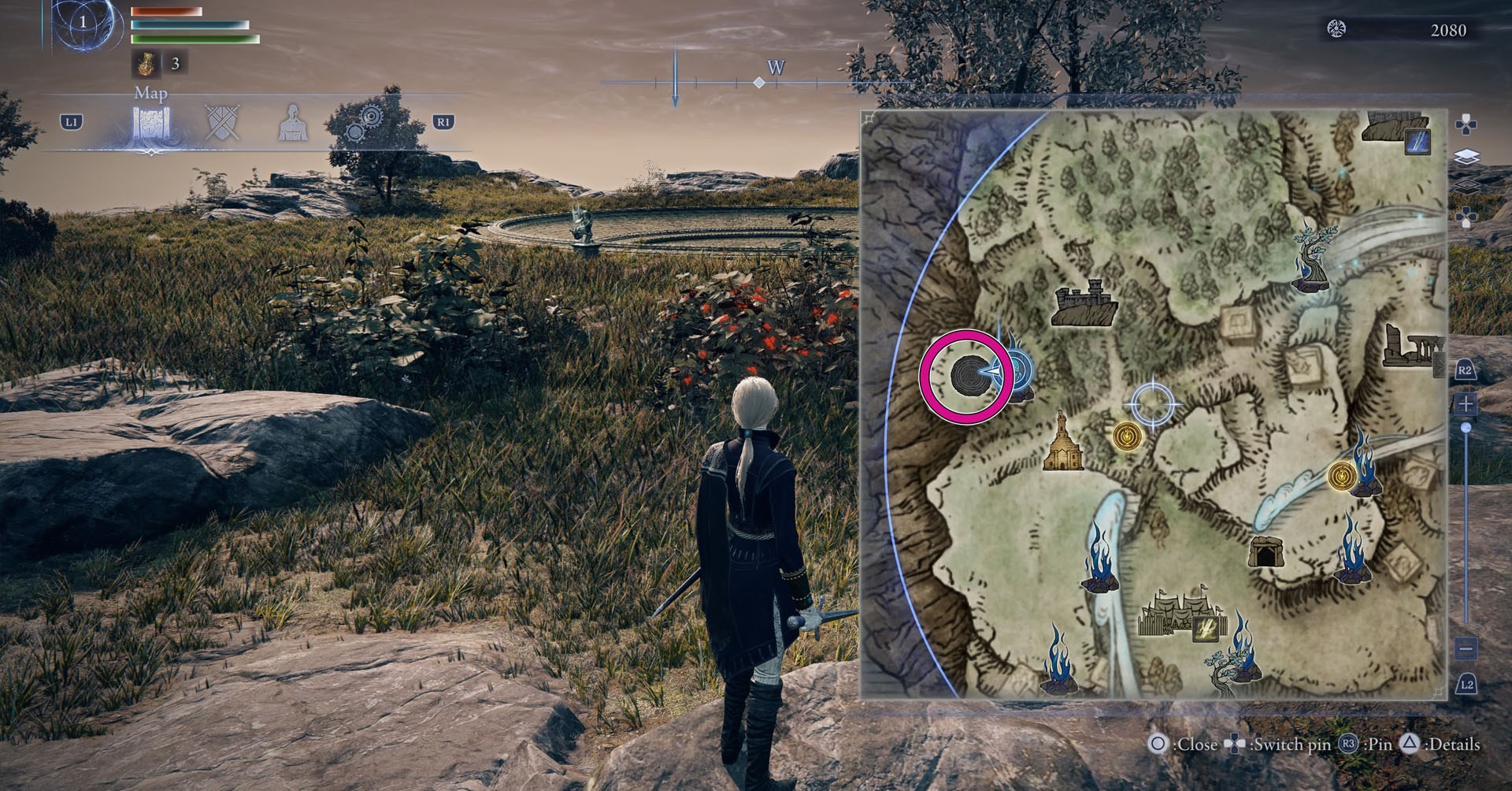 Uma captura de tela de Elden Ring Nightreign mostrando no mapa onde os jogadores podem encontrar uma arena da Evergaol. Uma captura de tela de Elden Ring Nightreign mostrando no mapa onde os jogadores podem encontrar uma arena da Evergaol.