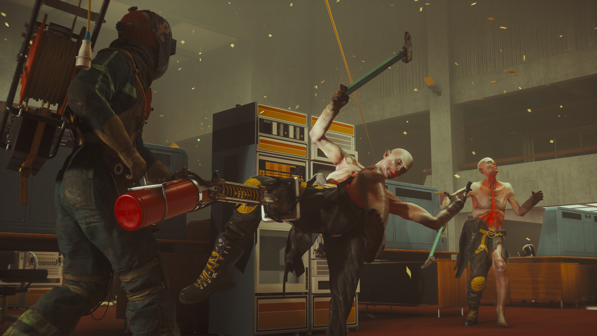 Um limpador no quebra -fogo da FBC assumindo um assobio