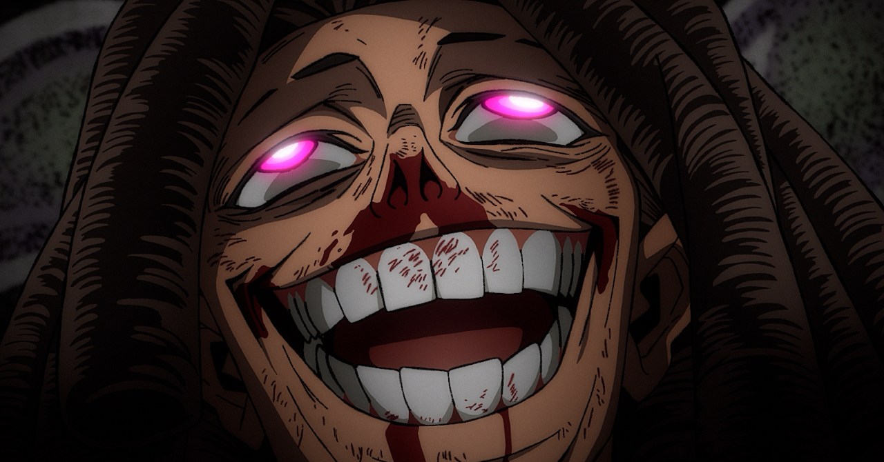 Imagem do segundo trailer de Gachiakuta mostrando um personagem que tem medo sorrindo.