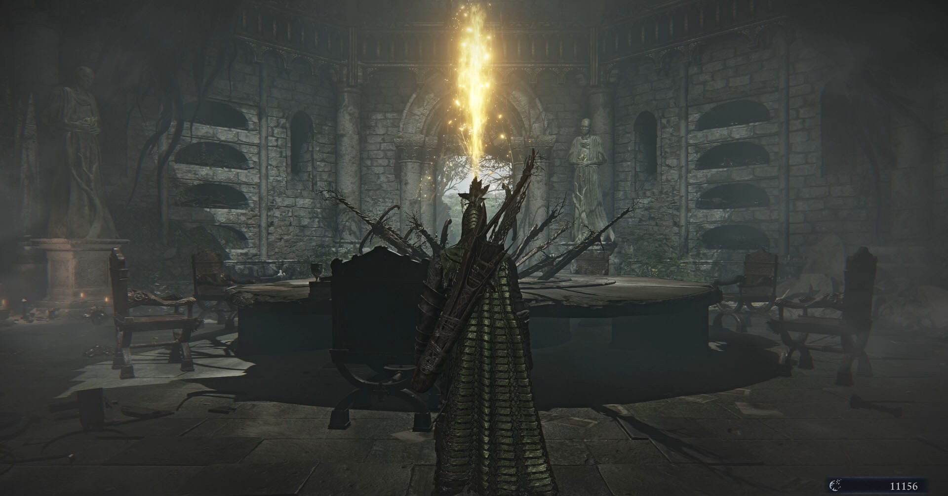 Uma captura de tela de Elden Ring Nightreign mostrando Ironeye enfrentando a mesa redonda. Uma captura de tela de Elden Ring Nightreign mostrando Ironeye enfrentando a mesa redonda.