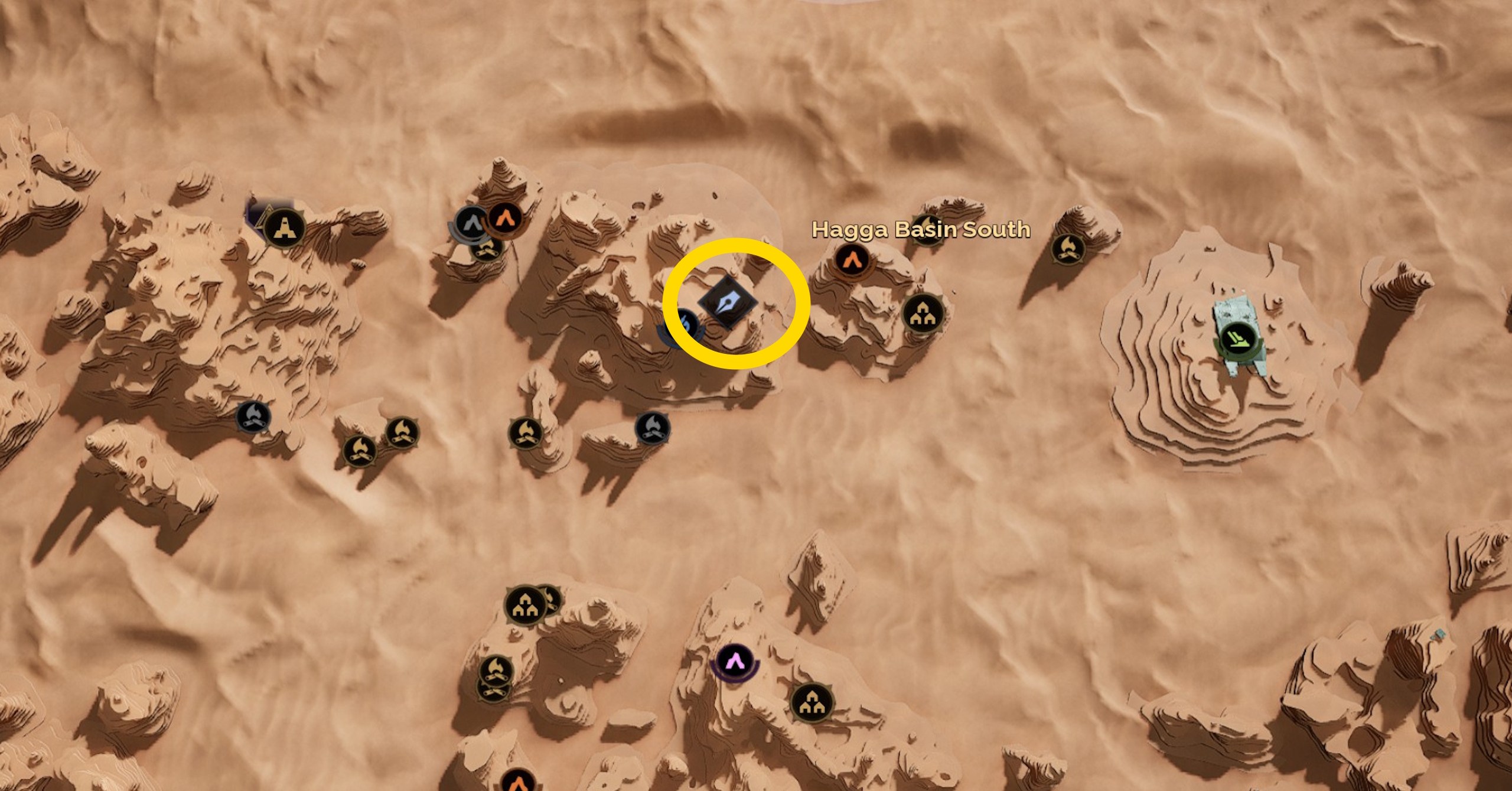 Uma imagem de mapa mostrando onde encontrar o treinador do planetologista em Dune Awakening Uma imagem de mapa mostrando onde encontrar o treinador do planetologista em Dune Awakening