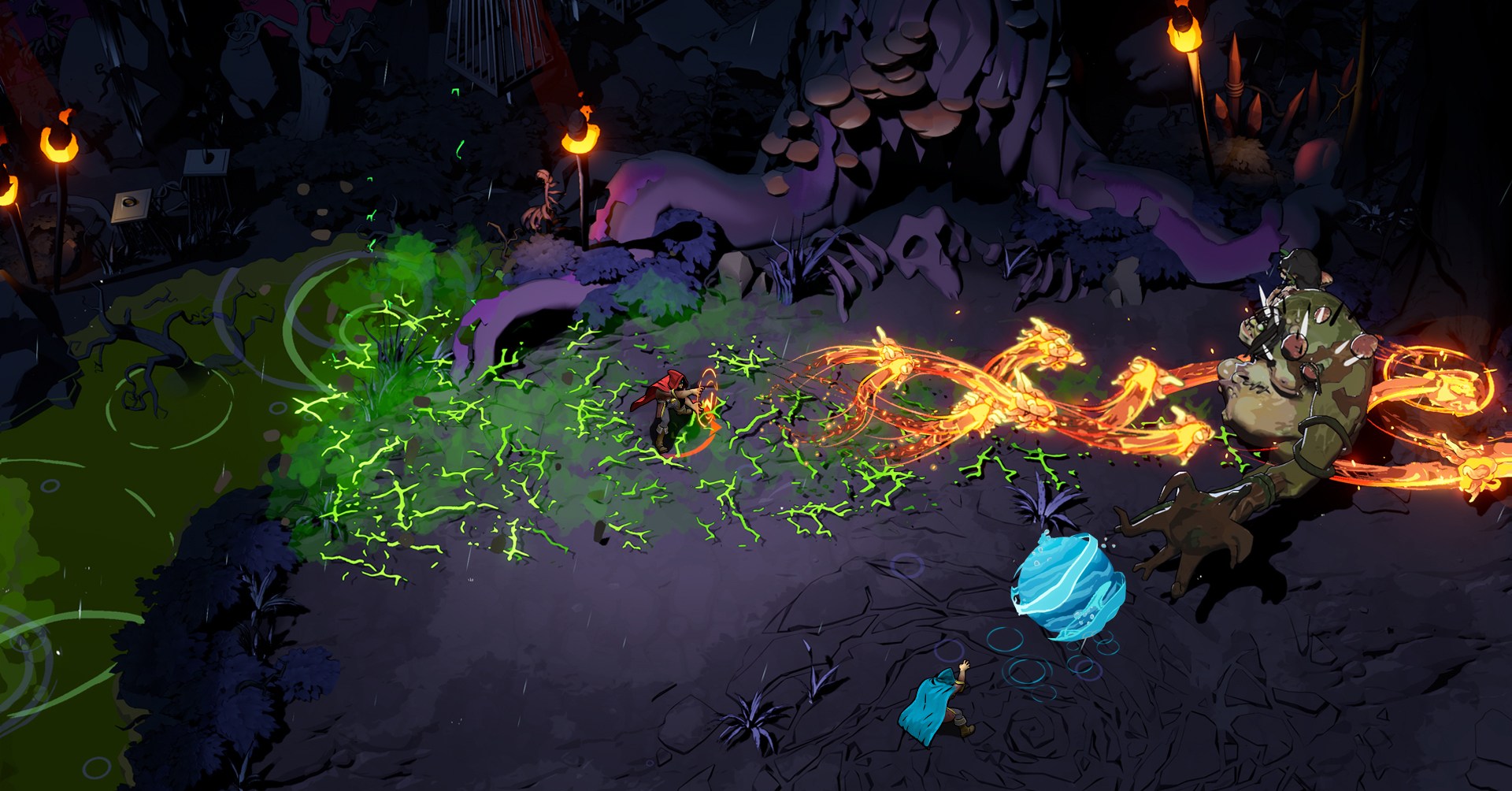 Dois Wizards of Legend Use Wizard Spells em Wizard of Legend 2 em um grande chefe de trolls