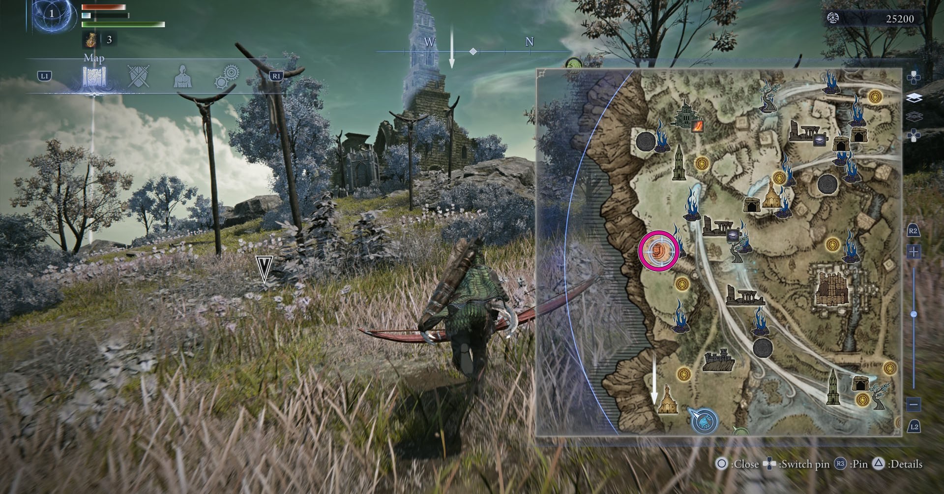 Uma captura de tela de Elden Ring Nightreign mostra a localização no mapa, onde o primeiro objetivo de lembrança de Ironeye está localizado durante uma expedição. Uma captura de tela de Elden Ring Nightreign mostra a localização no mapa, onde o primeiro objetivo de lembrança de Ironeye está localizado durante uma expedição.