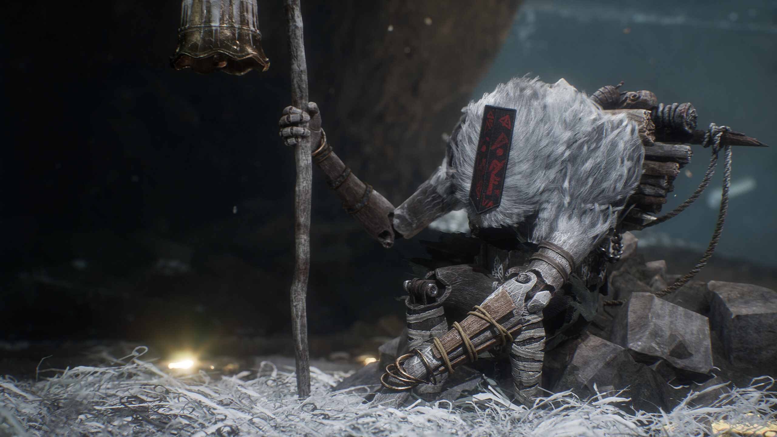 Monoco senta -se em uma rocha na expedição Clair obscur 33