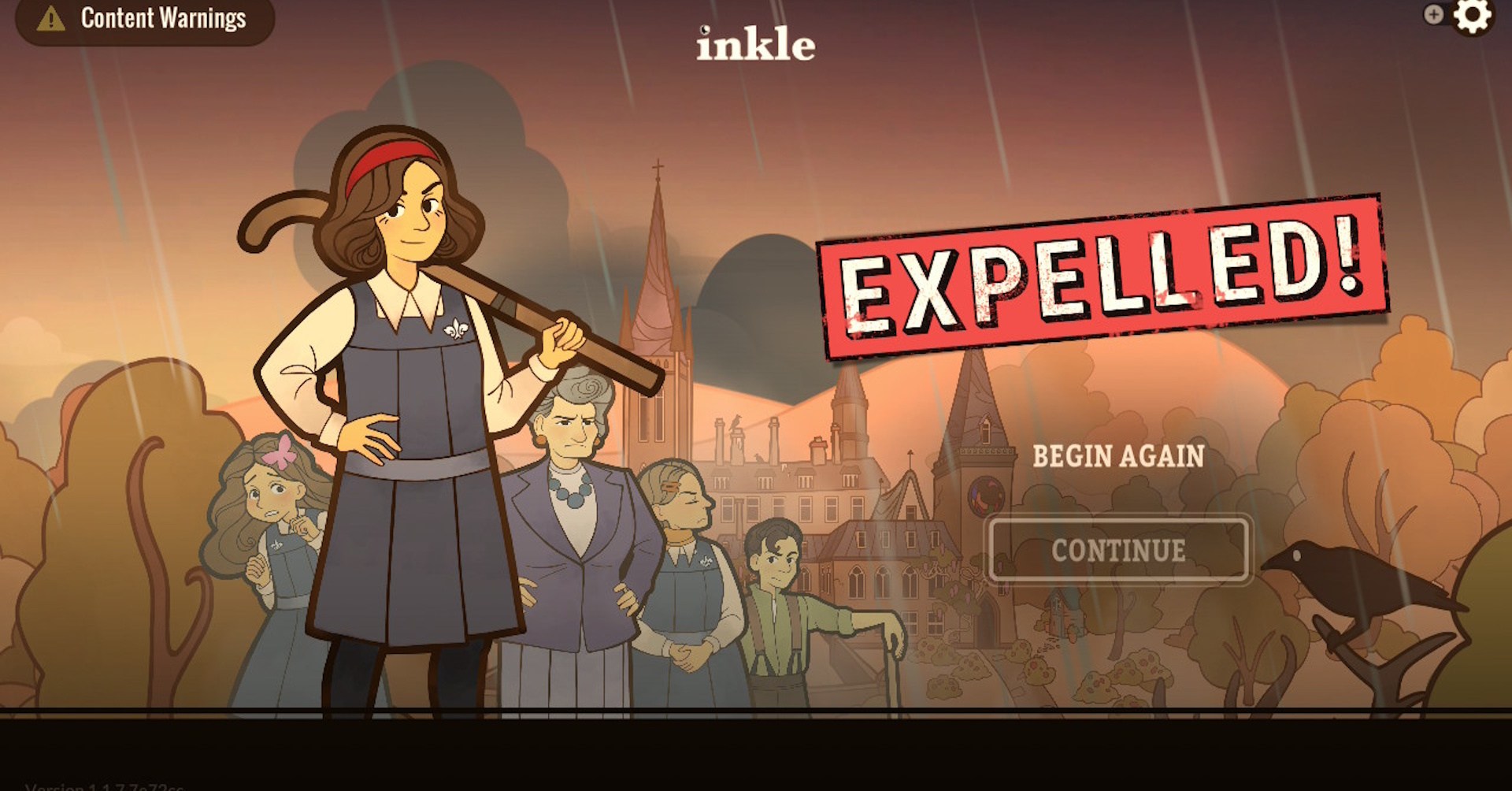 A tela principal do menu em expulsão A tela principal do menu em expulsão