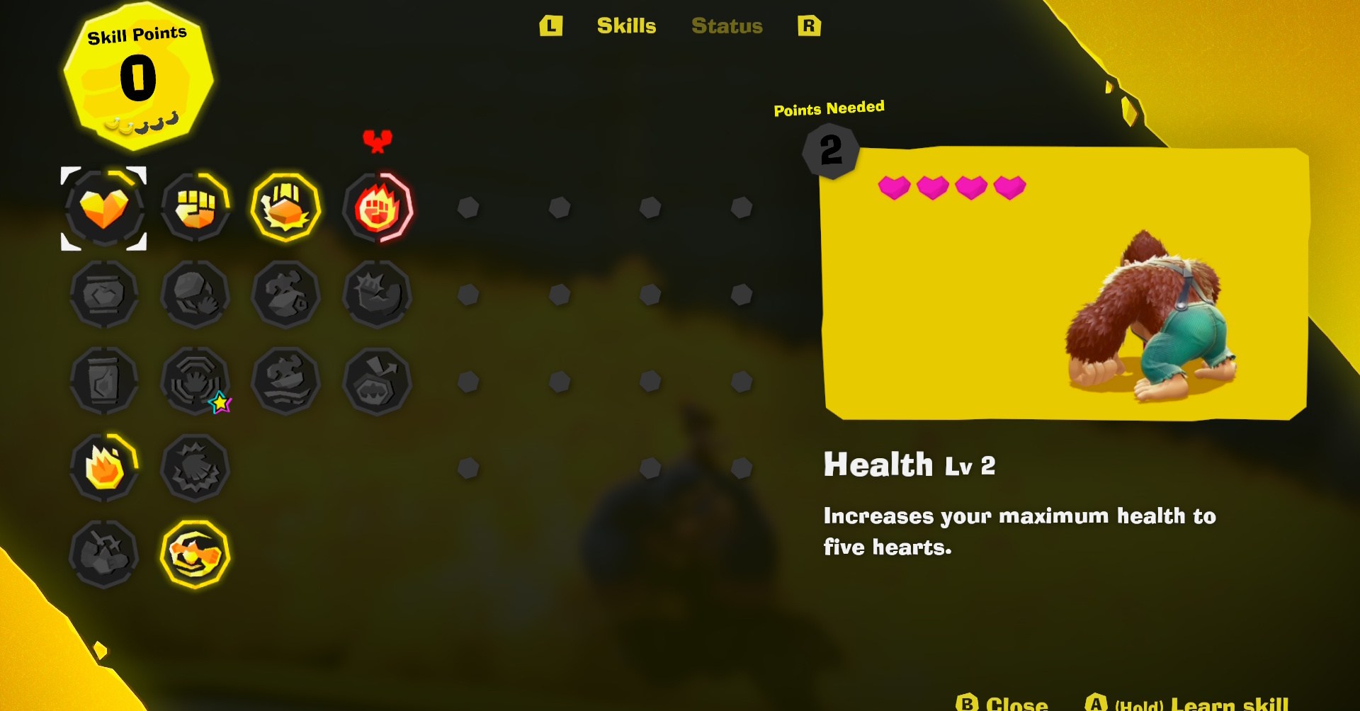 A lista de habilidades básicas em Donkey Kong Bananza A lista de habilidades básicas em Donkey Kong Bananza