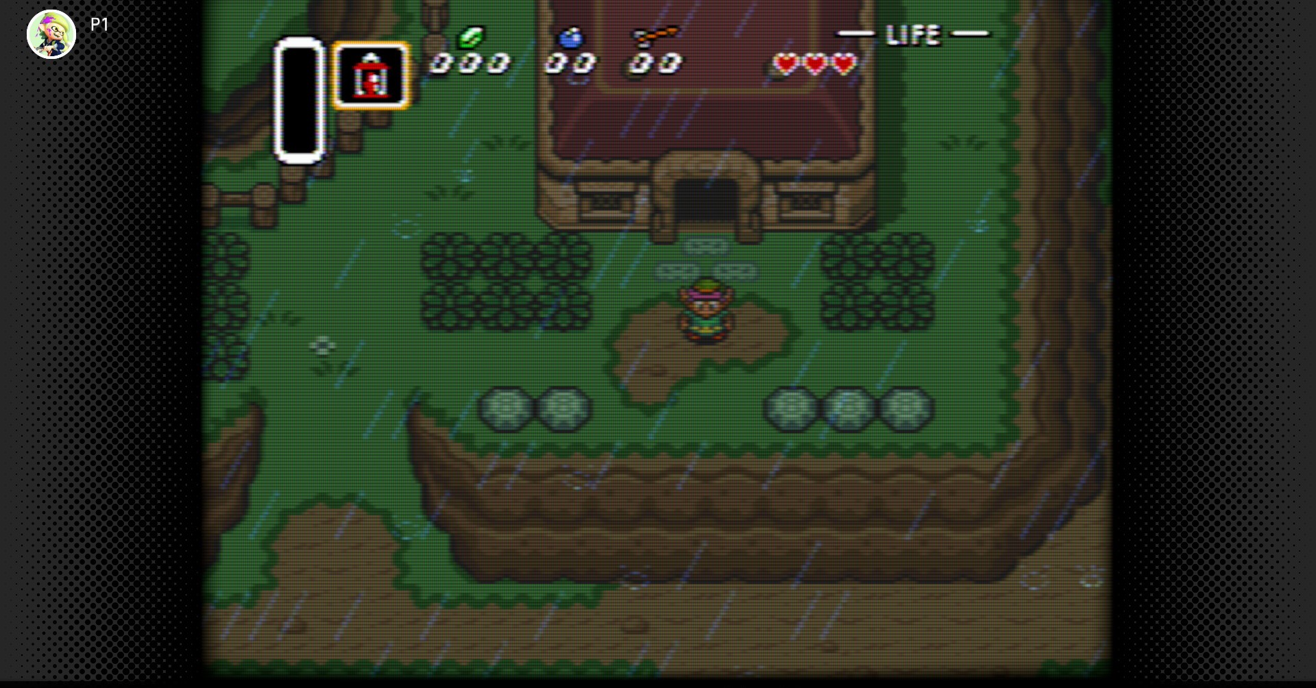 Uma captura de tela do Legend of Zelda: um link para o passado no aplicativo Nintendo Classics do Switch 2, mas com o filtro CRT ligado. Uma captura de tela do Legend of Zelda: um link para o passado no aplicativo Nintendo Classics do Switch 2, mas com o filtro CRT ligado.