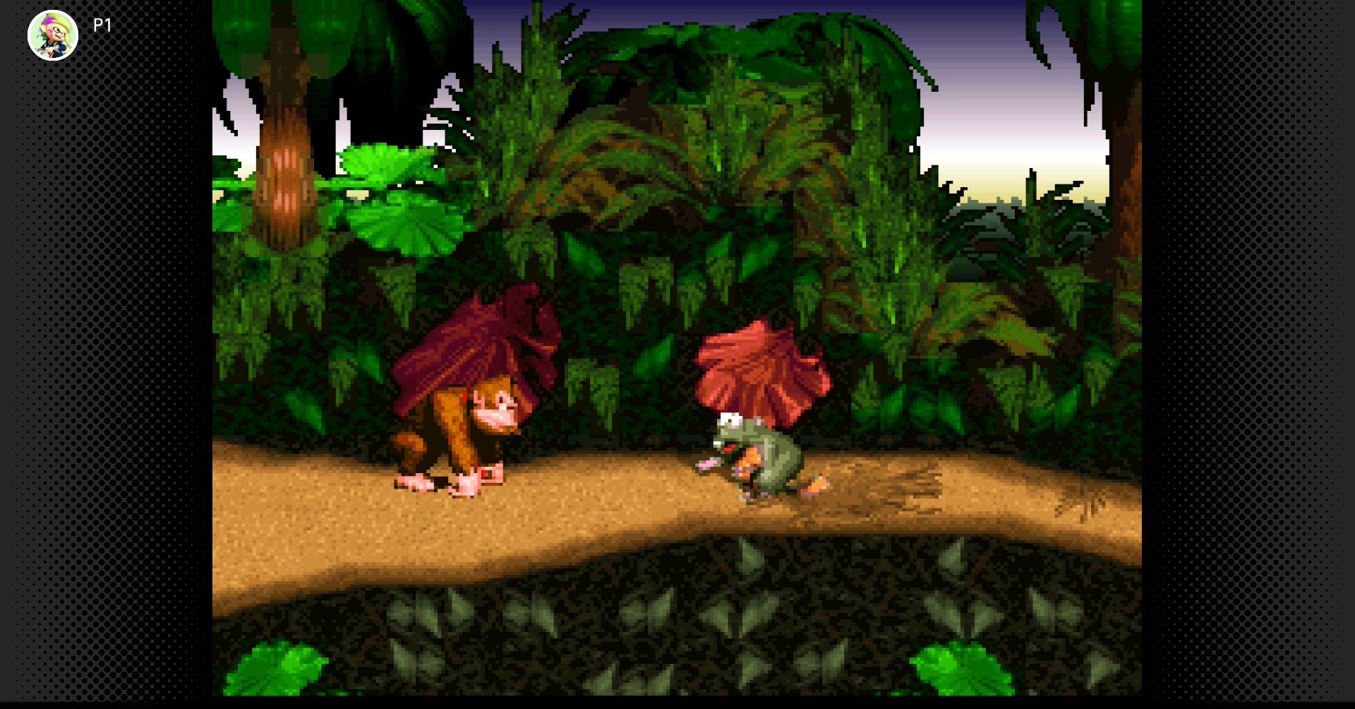 Uma captura de tela do início do Donkey Kong Country no aplicativo Switch 2 SNES SNES Classics. Uma captura de tela do início do Donkey Kong Country no aplicativo Switch 2 SNES SNES Classics.