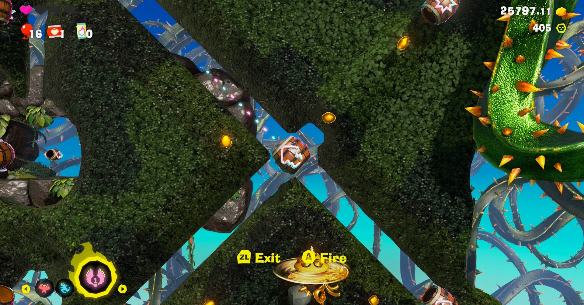 Um quebra -cabeça de canhão de barril em Donkey Kong Bananza