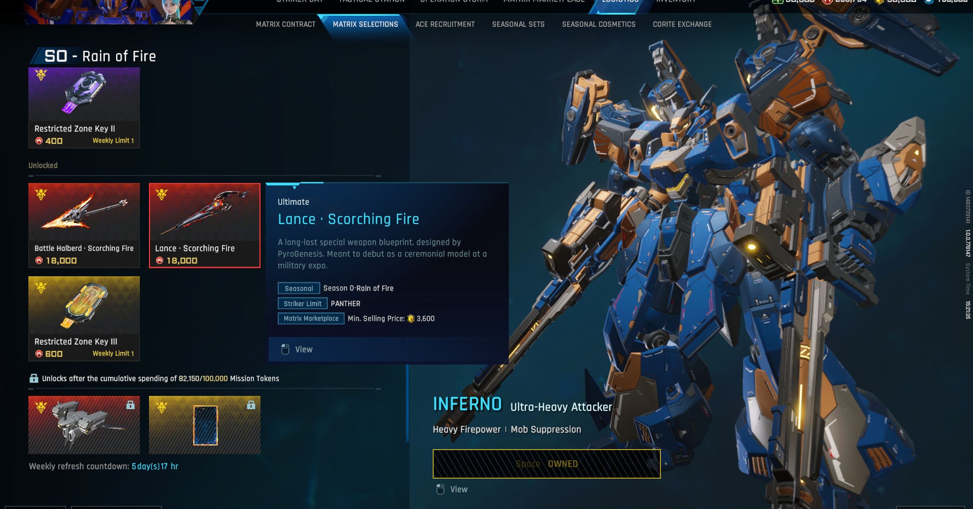 Uma captura de tela do Mecha Break mostrando o menu de logística, onde os jogadores podem comprar peles e padrões. Uma captura de tela do Mecha Break mostrando o menu de logística, onde os jogadores podem comprar peles e padrões.