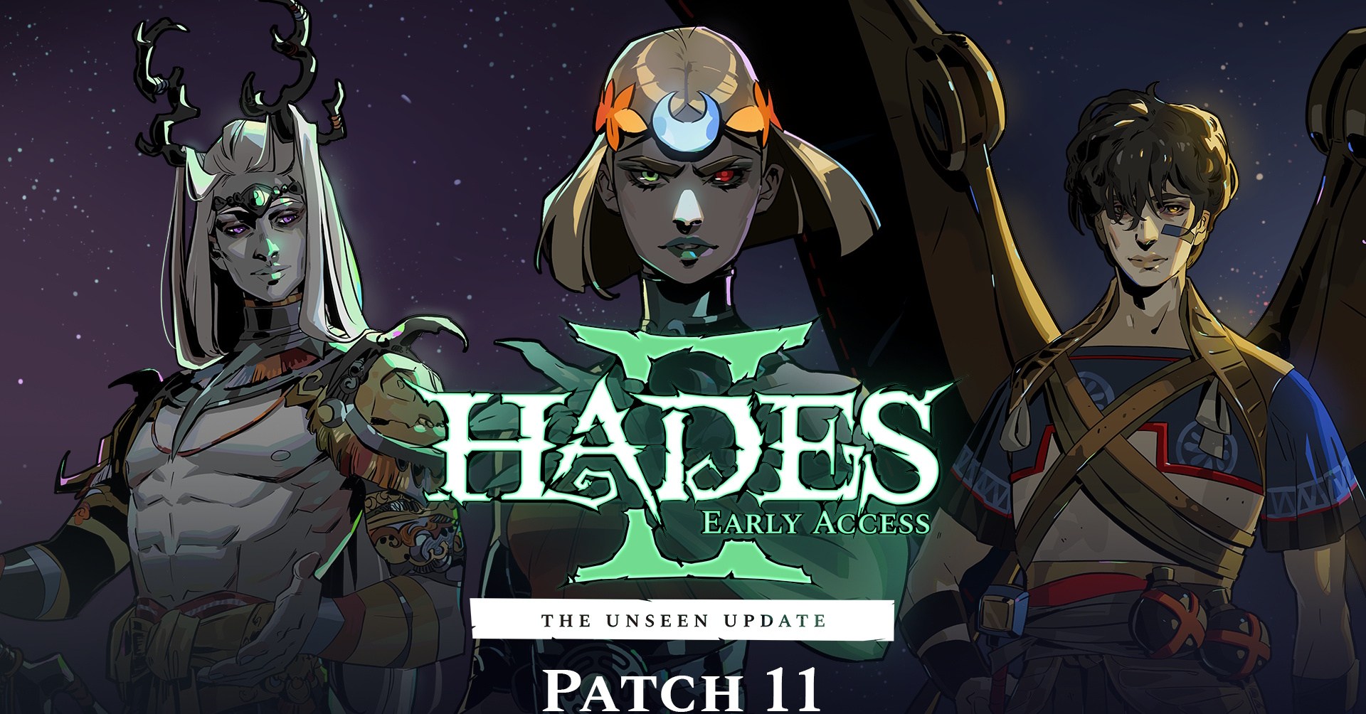 A arte principal de Hades 2 Patch 11, com Melinoe parado ao lado de Icarus A arte principal de Hades 2 Patch 11, com Melinoe parado ao lado de Icarus