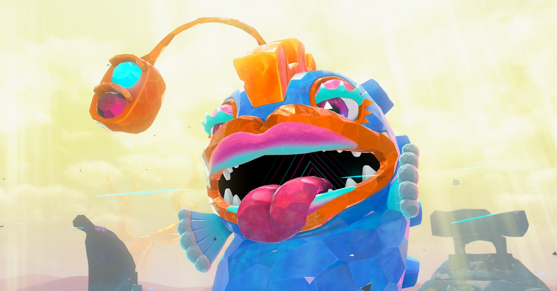 Uma enguia gigante que o leva a diferentes camadas em Donkey Kong Bananza Uma enguia gigante que o leva a diferentes camadas em Donkey Kong Bananza