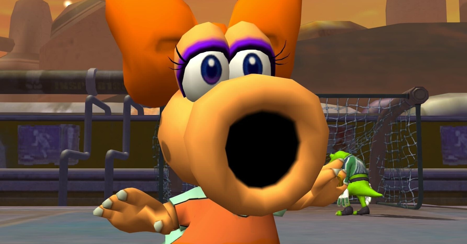 Birdo absorve os aplausos após um gol em Super Mario Strikers Birdo absorve os aplausos após um gol em Super Mario Strikers