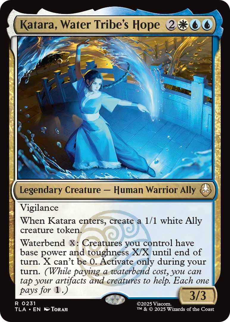 Katara, cartão de esperança da tribo de água do MTG Avatar: The Last Airbender Set