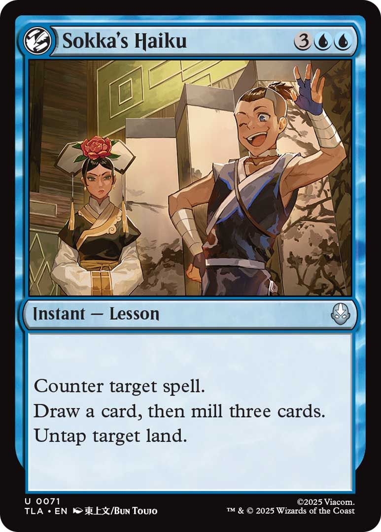 Cartão Haiku de Sokka do MTG Avatar: The Last Airbender Set