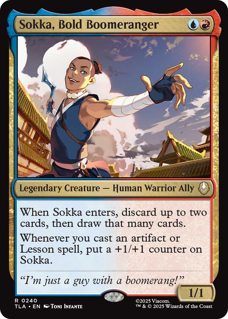 Sokka, Cartão Bold Boomeranger do MTG Avatar: The Last Airbender Set