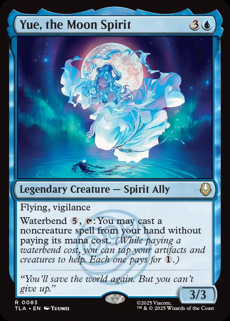 The Magic: The Gathering Card do Avatar: The Last Airbender Set "Yue, o espírito da lua"