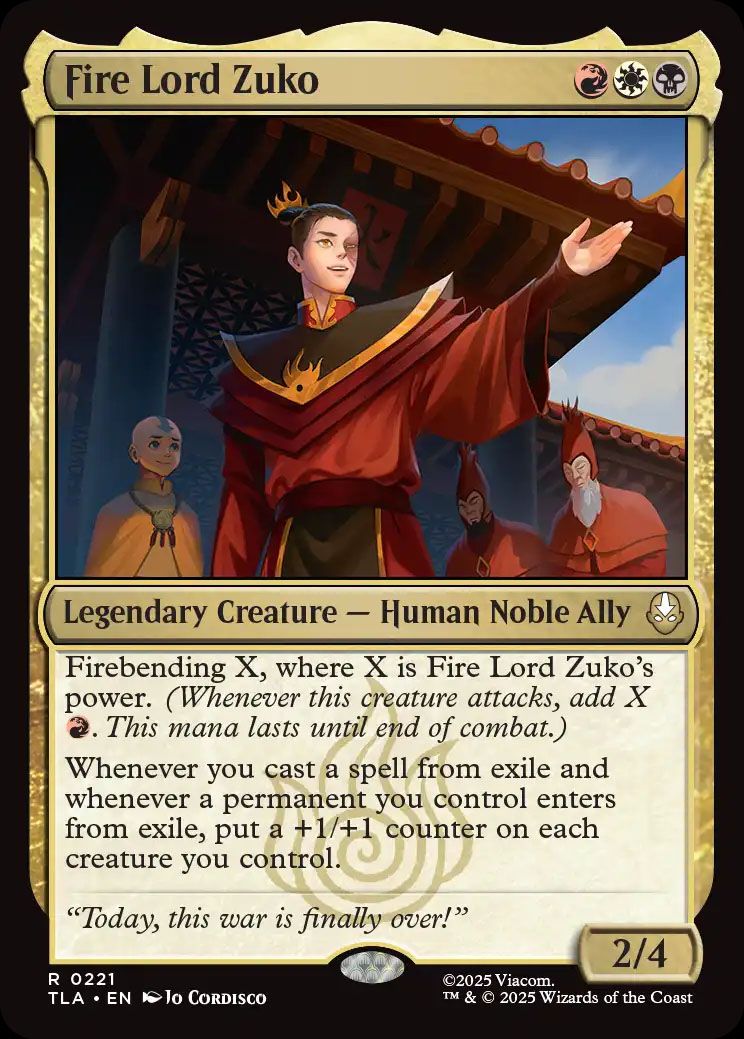 The Magic: The Gathering Card do Avatar: The Last Airbender Set "Senhor de bombeiros Zuko"
