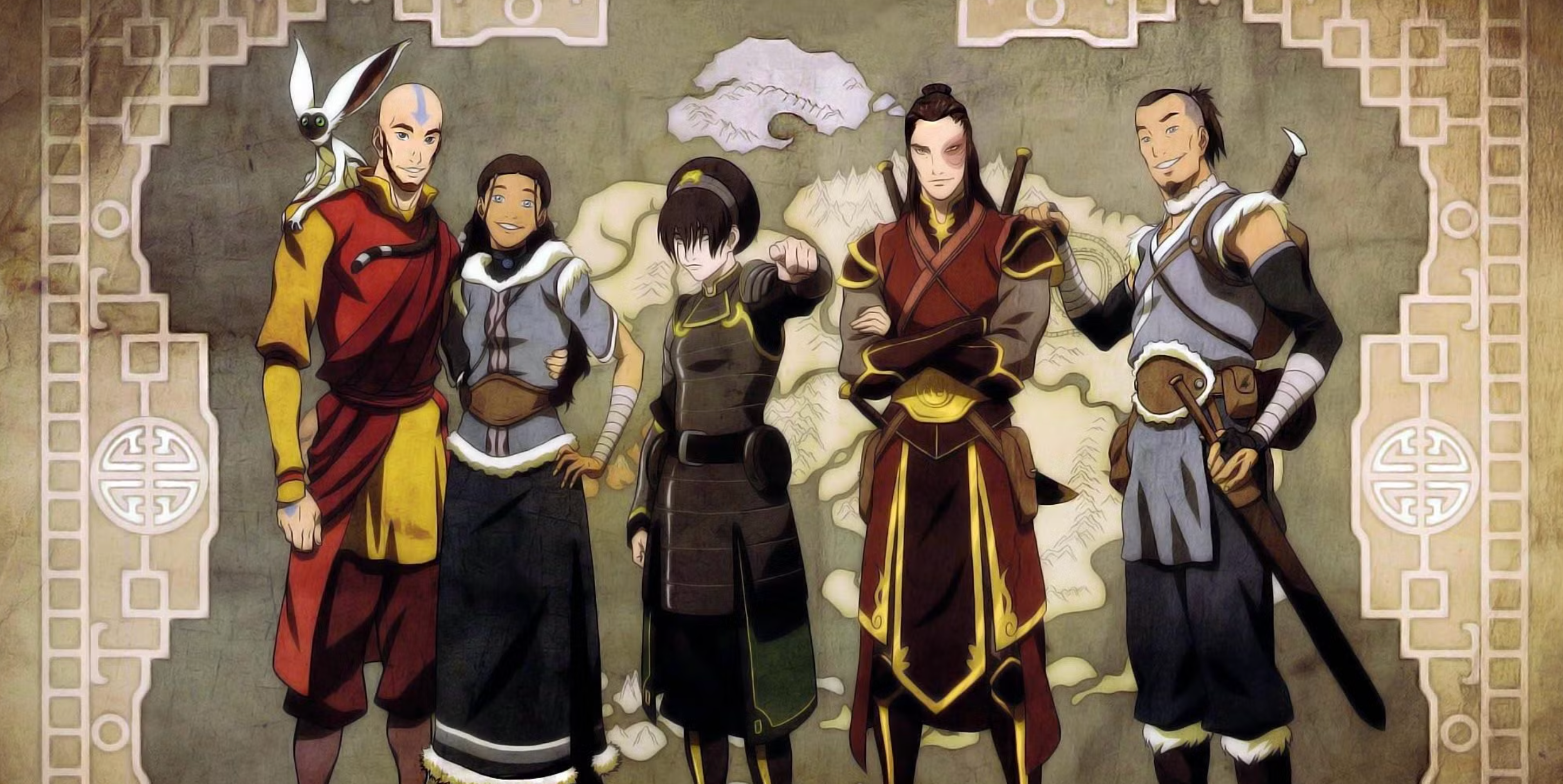Versões adultas de Aang, Katara, Toph, Zuko e Sokka no próximo filme de animação.