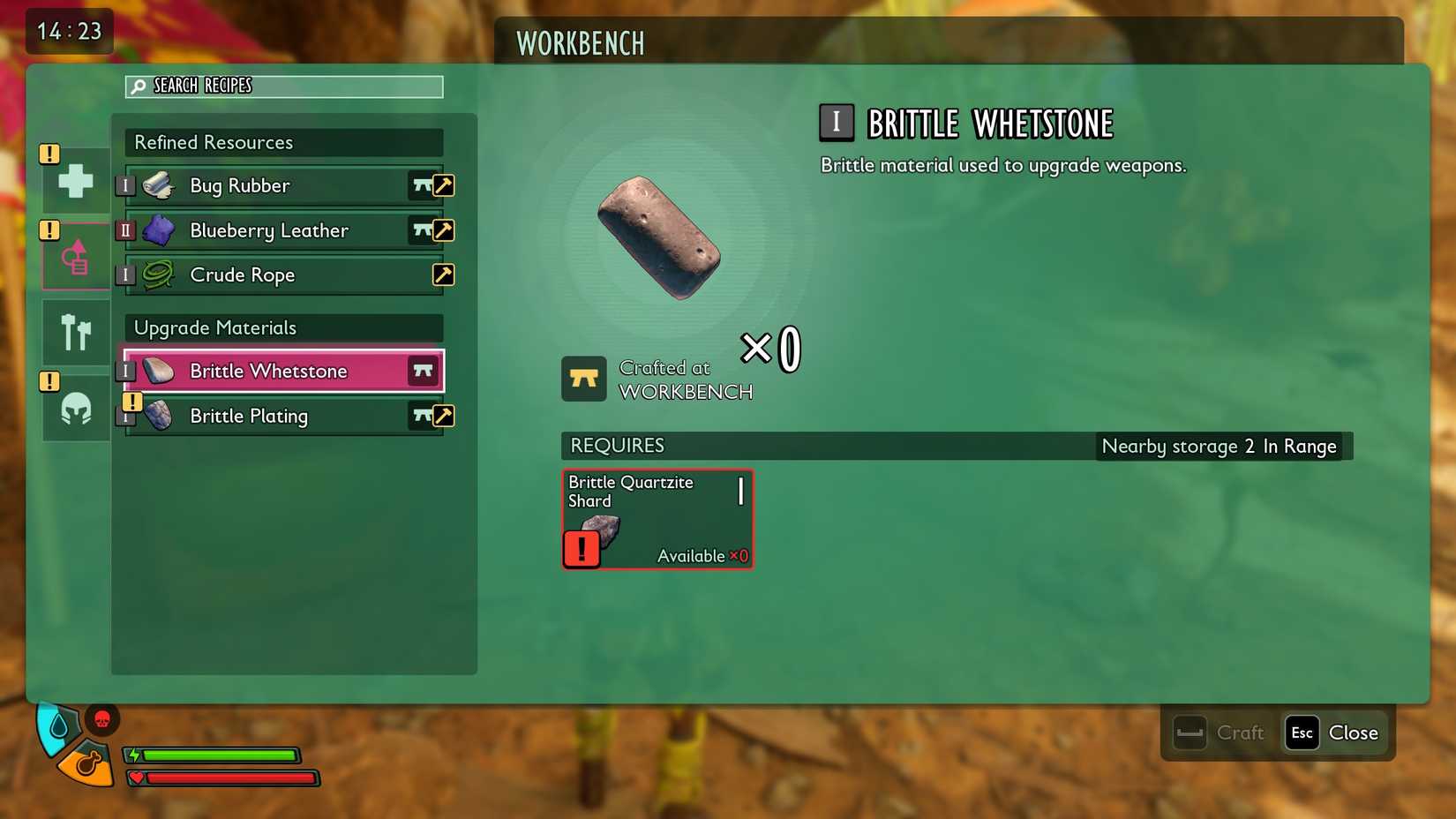 Uma página de artesanato mostrando o Whetstone quebradiço em 2 fundamentado