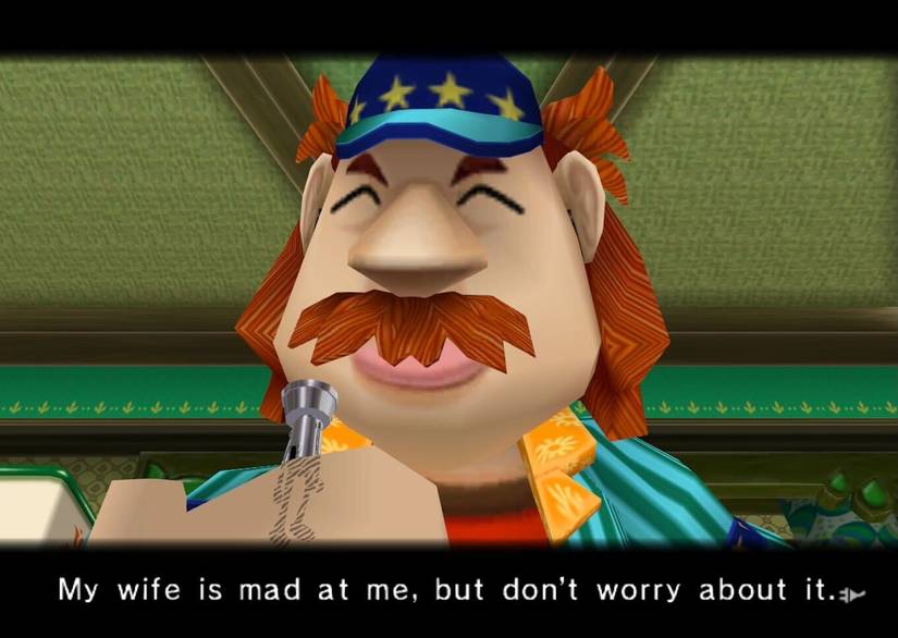 Chibi-Robo fala com um homem humano.