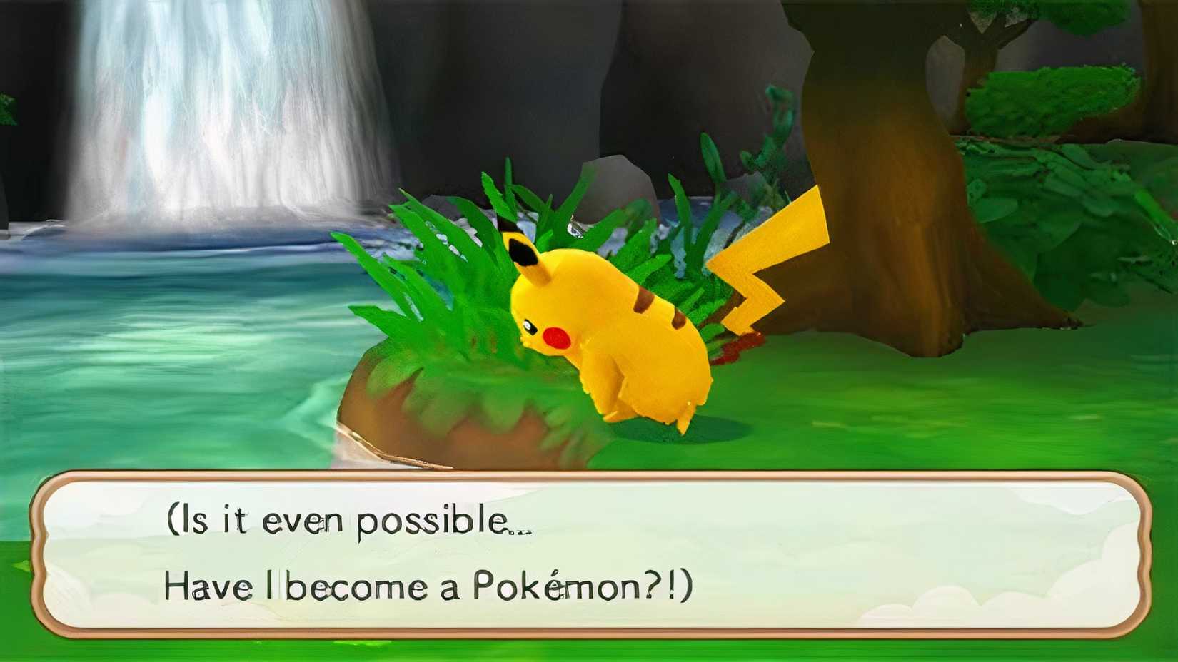 O protagonista se encontra transformado em Pikachu.