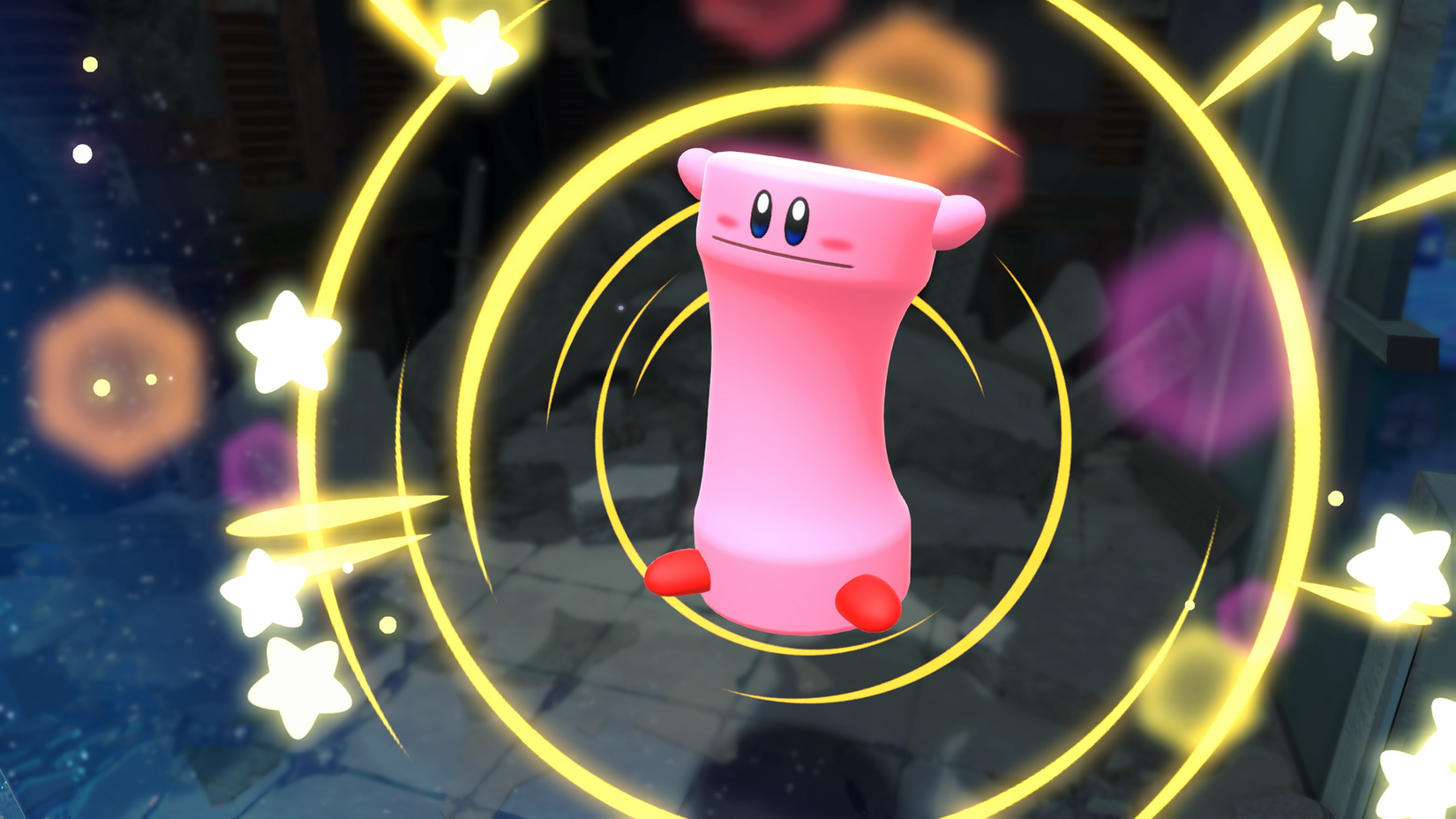 Kirby aparece no modo de primavera em Kirby e na terra esquecida.