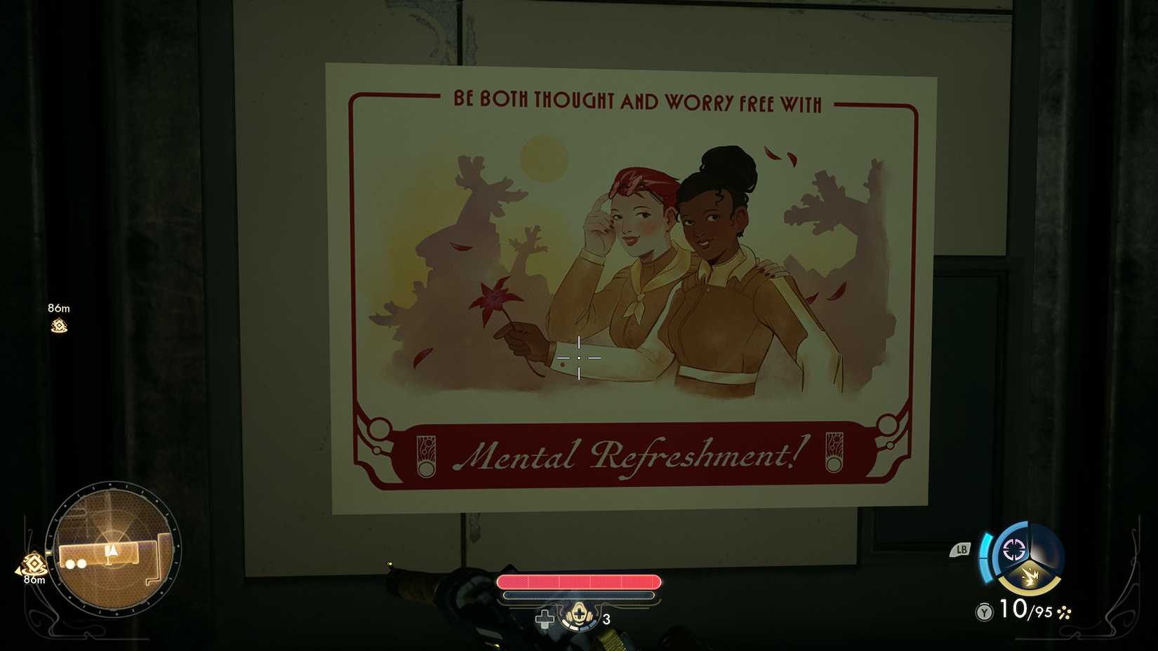 Um pôster de propaganda anuncia "Refresco mental," que é efetivamente uma palavra mais agradável para "Lobotomia química."