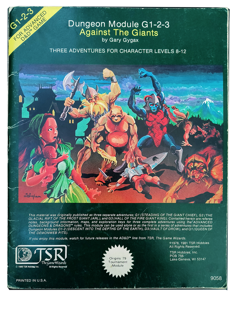 A capa para o original contra a compilação Giants dos módulos G1-3 para Dungeons & Dragons