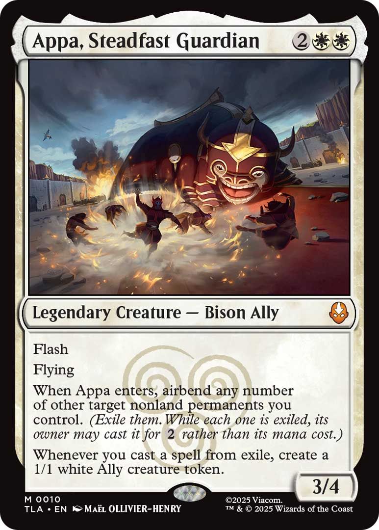 Appa, cartão guardião firme do MTG Avatar: The Last Airbender