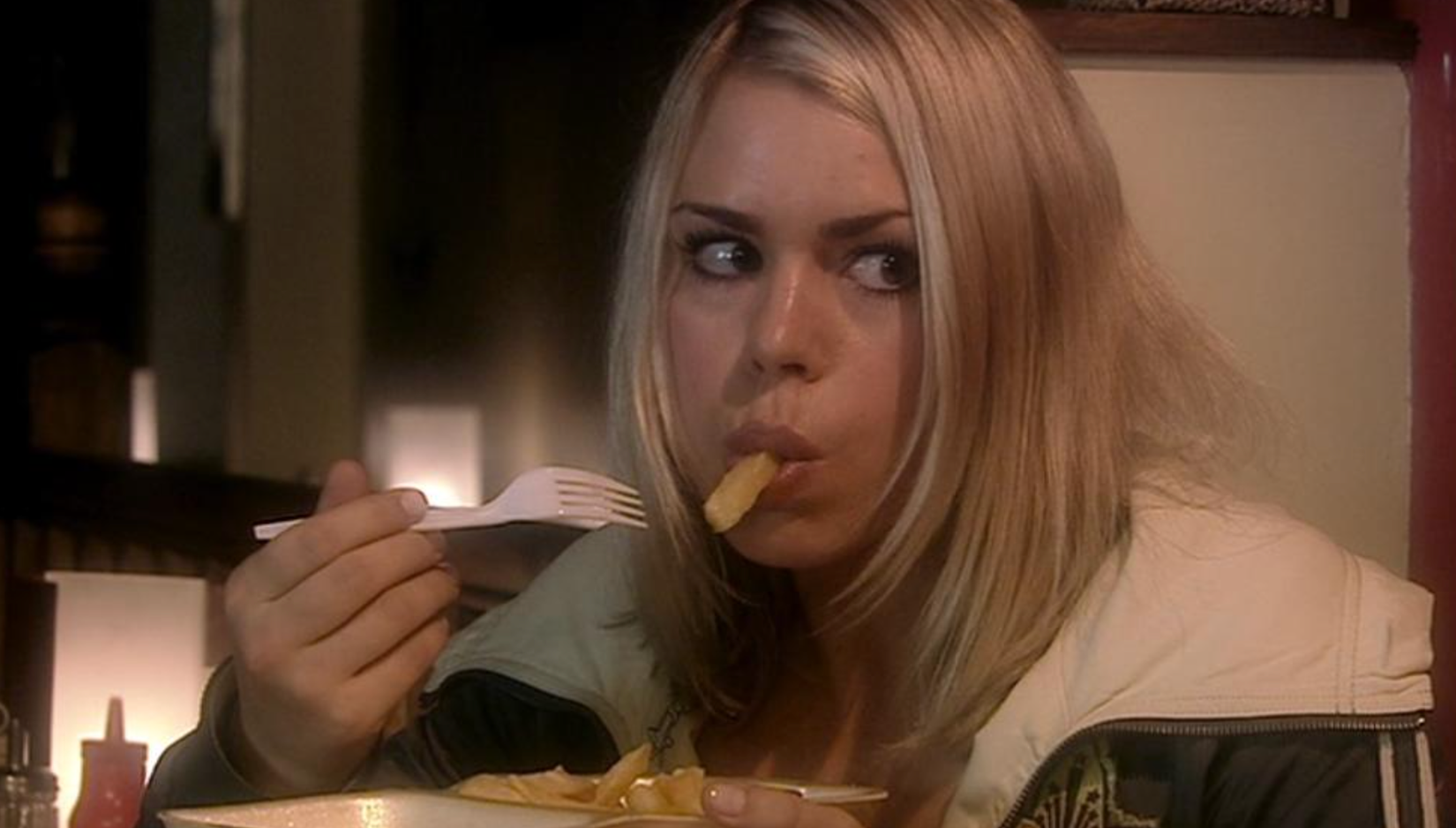 Rose desfrutando de um chippy