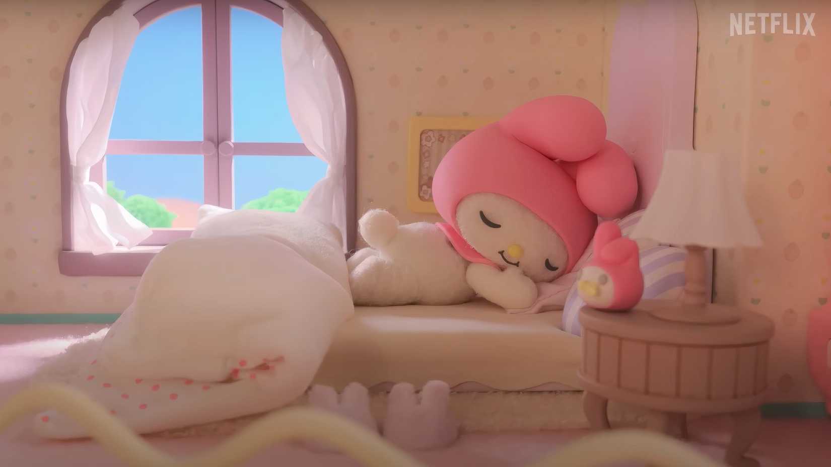 Minha melodia leva um "Pequeno sono" Depois de pular em sua cama.