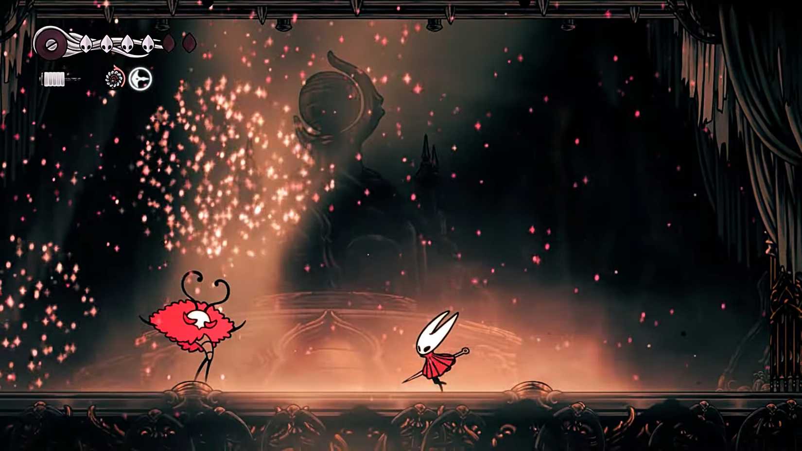 Um chefe de inseto foppish em Hollow Knight Silksong
