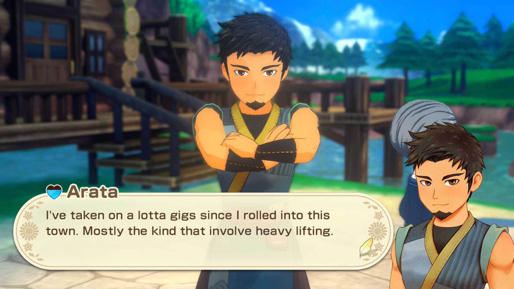 Arata, um homem asiático com um cavanhaque, fica com os braços cruzados na história de estações: Grand Bazaar.