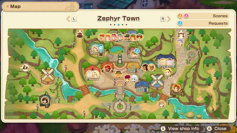 Captura de tela do mapa representando onde o segundo frango pode ser encontrado. Imagem de Story of Seasons: Grand Bazaar.