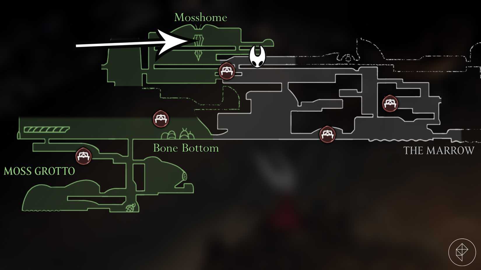 A localização Silkspear em Hollow Knight: Silksong.