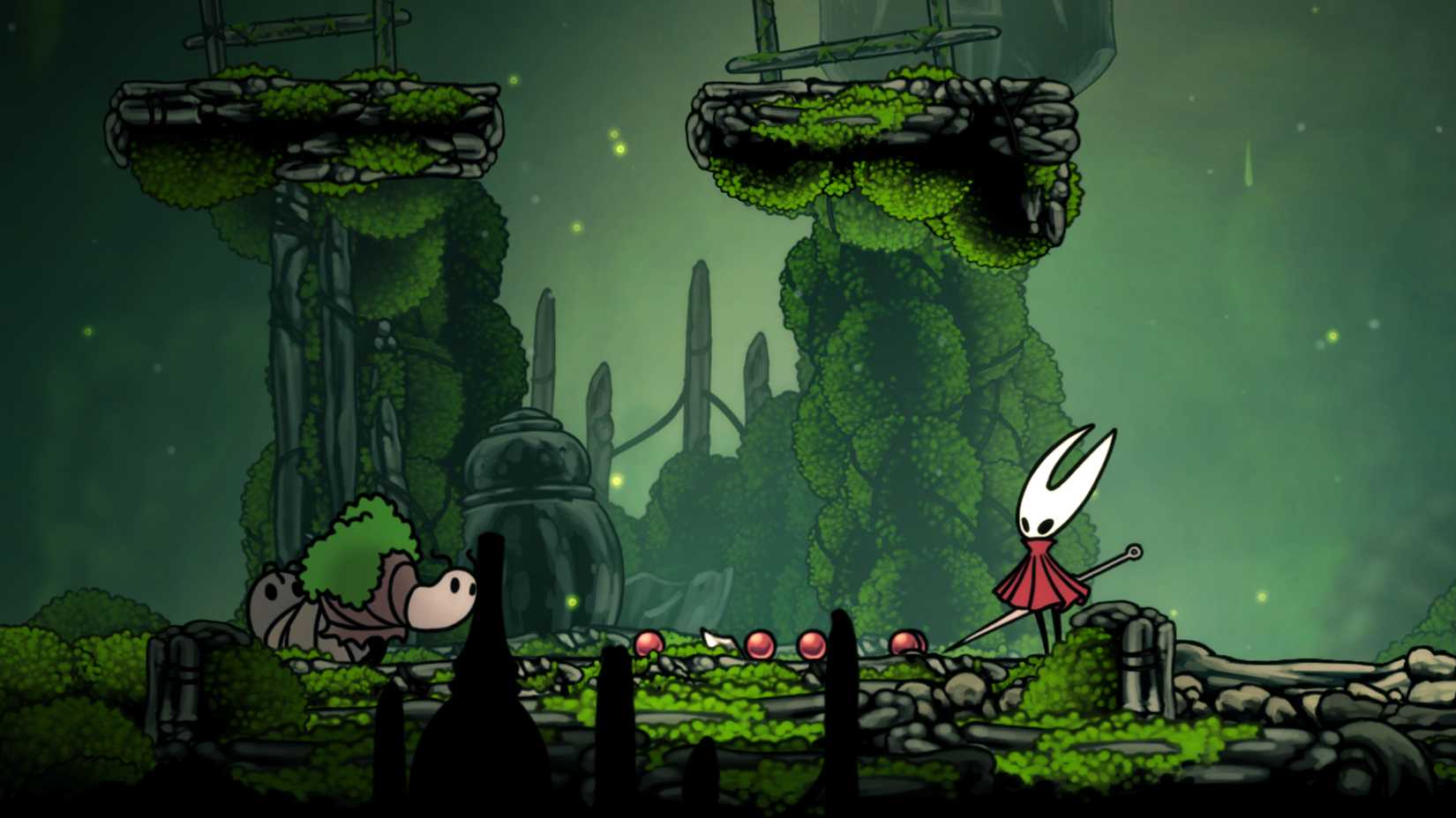 Rosários e um caracol venenoso em Cavaleiro Hollo: Silksong.