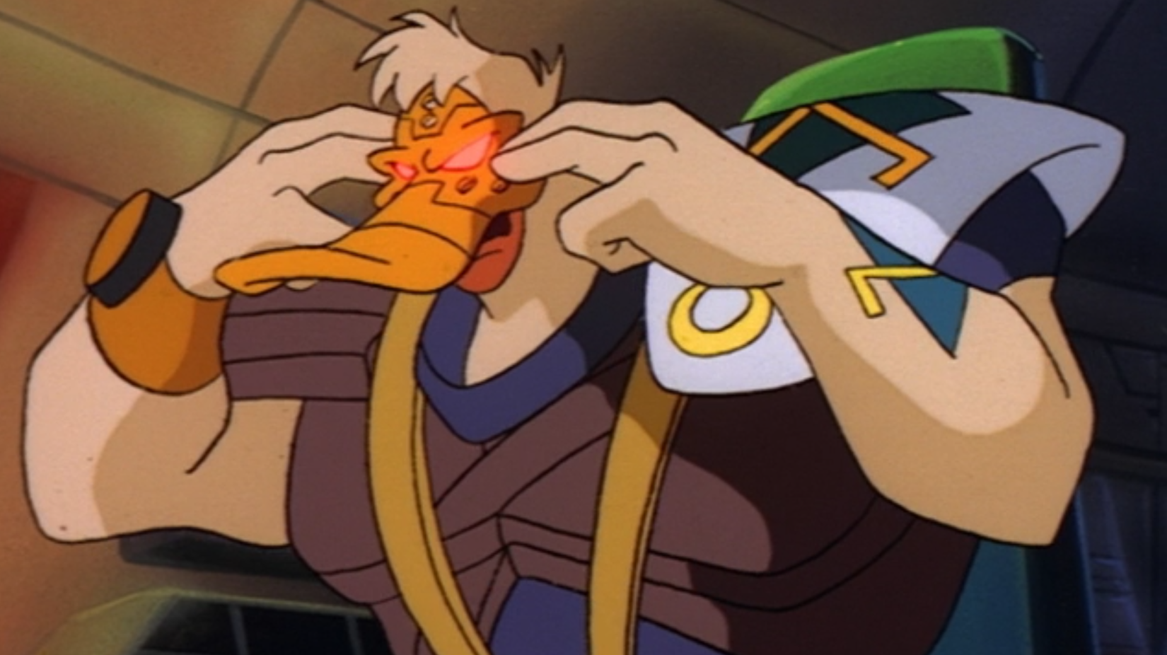 Canard usando a máscara de ouro no poderoso Ducks The Animated Series © 2015 Disney Enterprises, Inc.