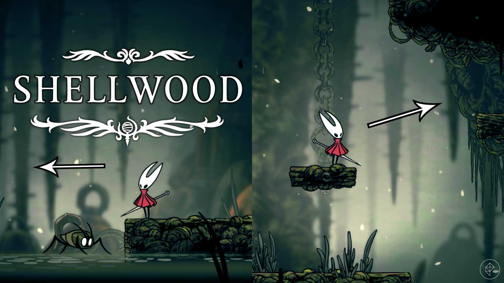 A estrada para Shellwood em Hollow Knight: Silksong.