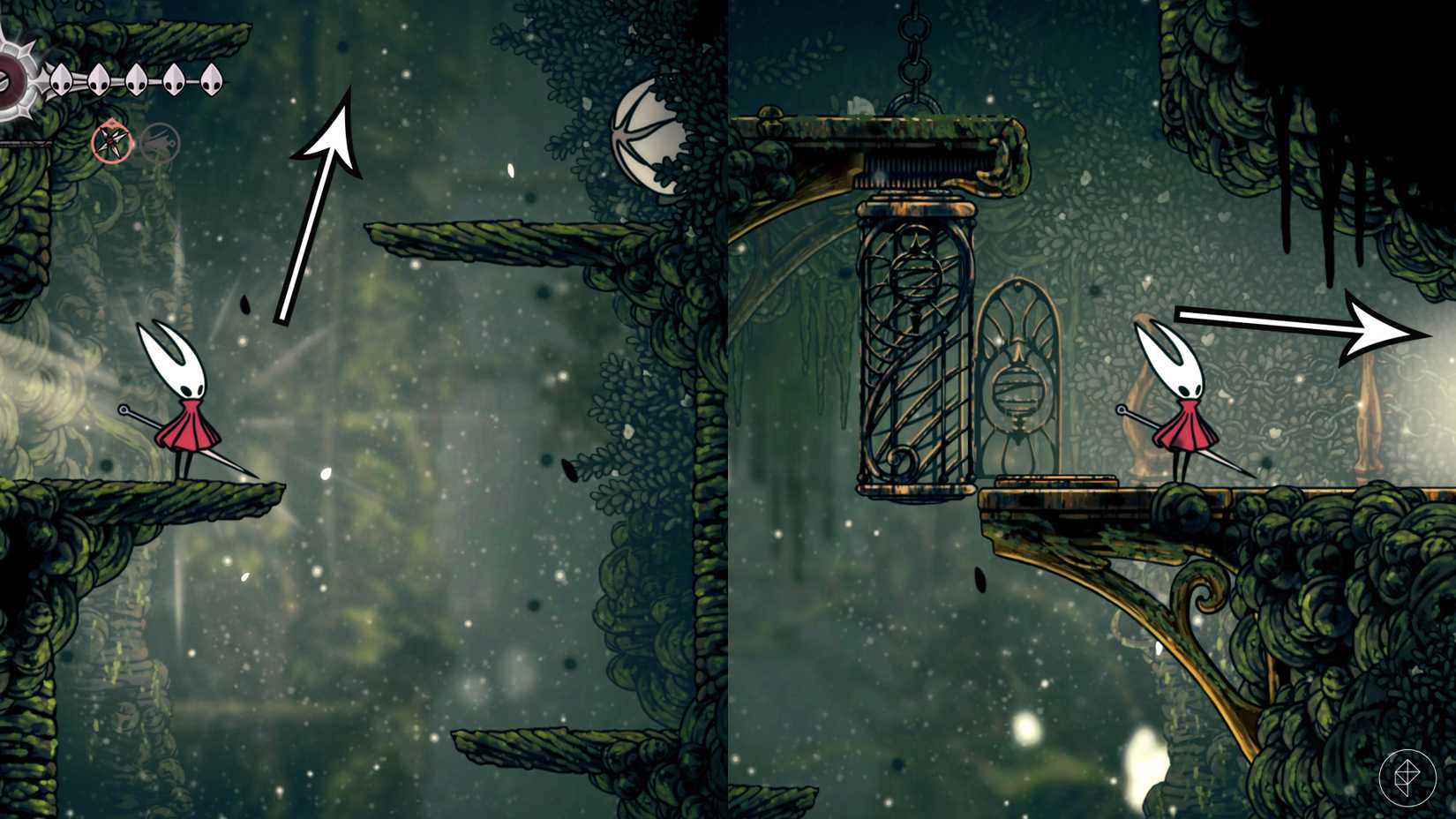 Grip-7 do knight-silksong-silksong-7O caminho para o salto da parede de garra de aderência Localização em Hollow Knight: Silksong.