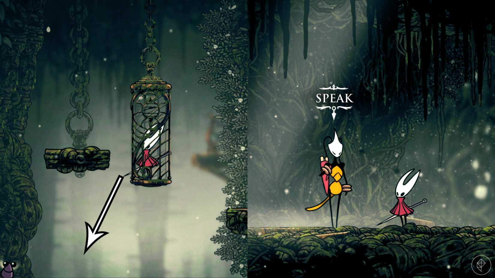 A localização de Shakra em Shellwood em Hollow Knight: Silksong.