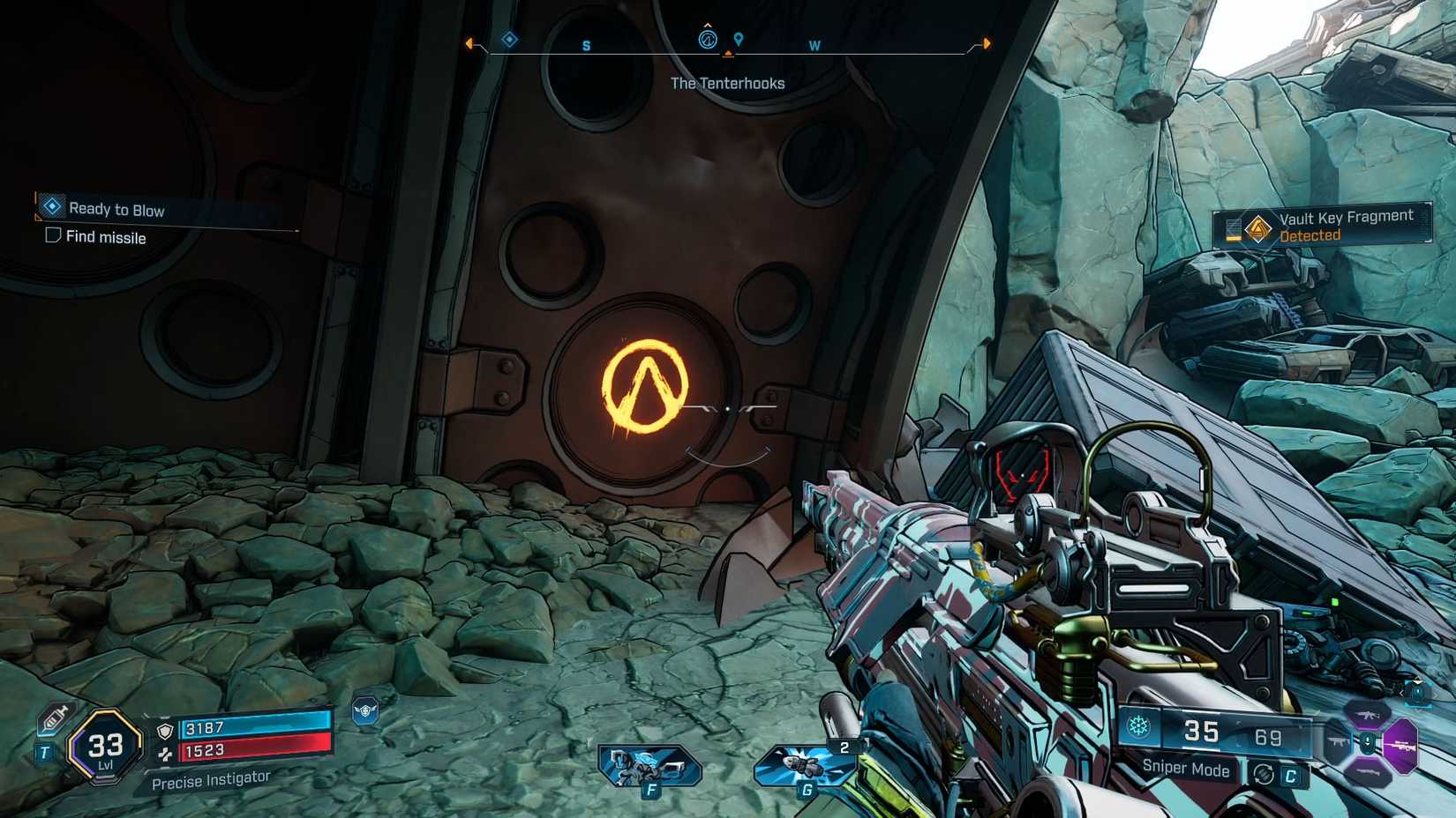 Uma captura de tela Borderlands 4 mostrando um símbolo de cofre