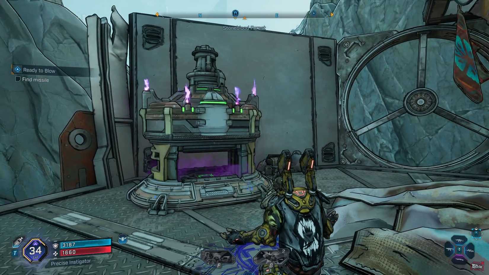 Uma captura de tela de Borderlands 4 mostrando um santuário de troca