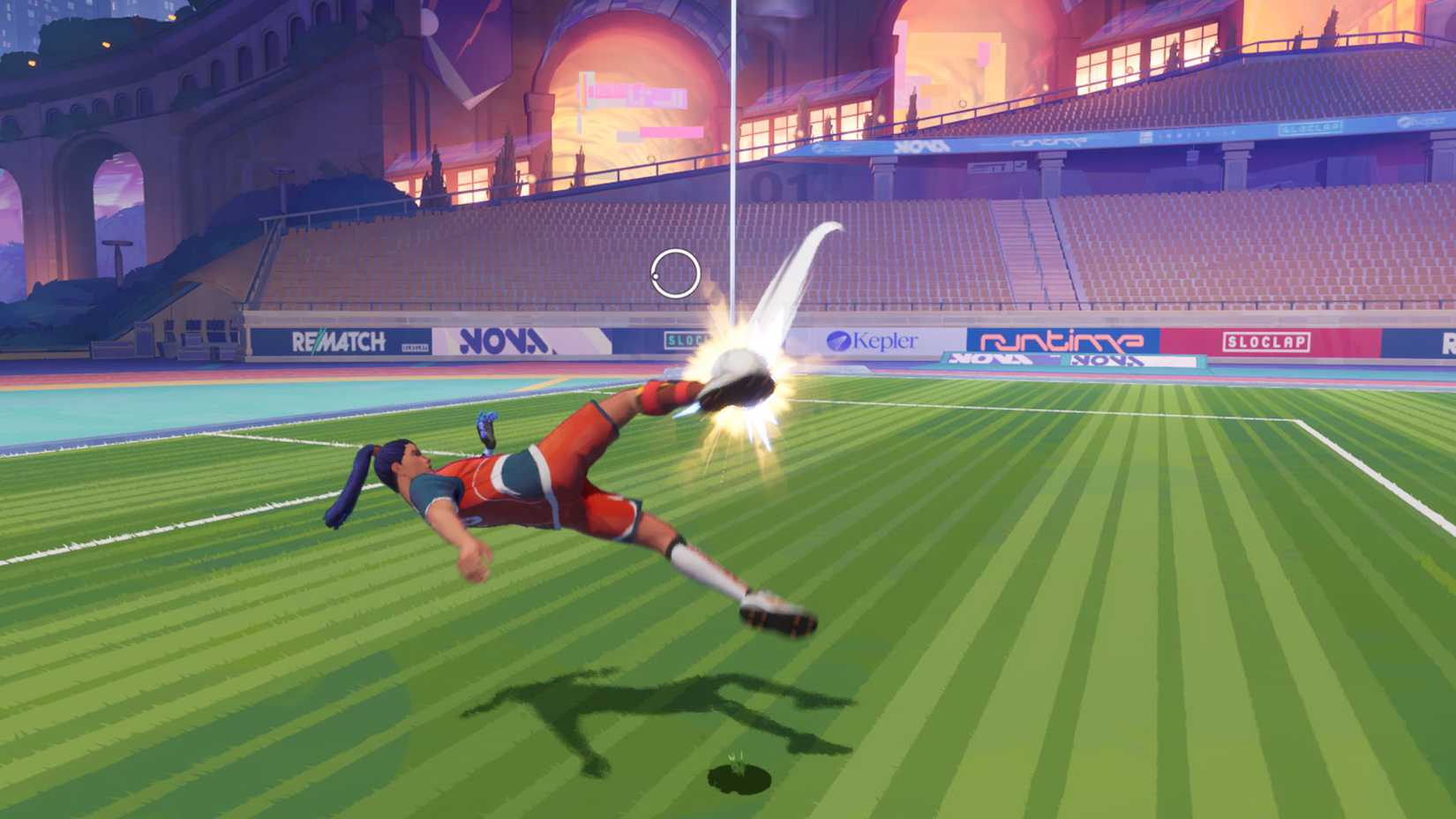 Uma captura de tela revanche mostrando o personagem fazendo uma saraivada.