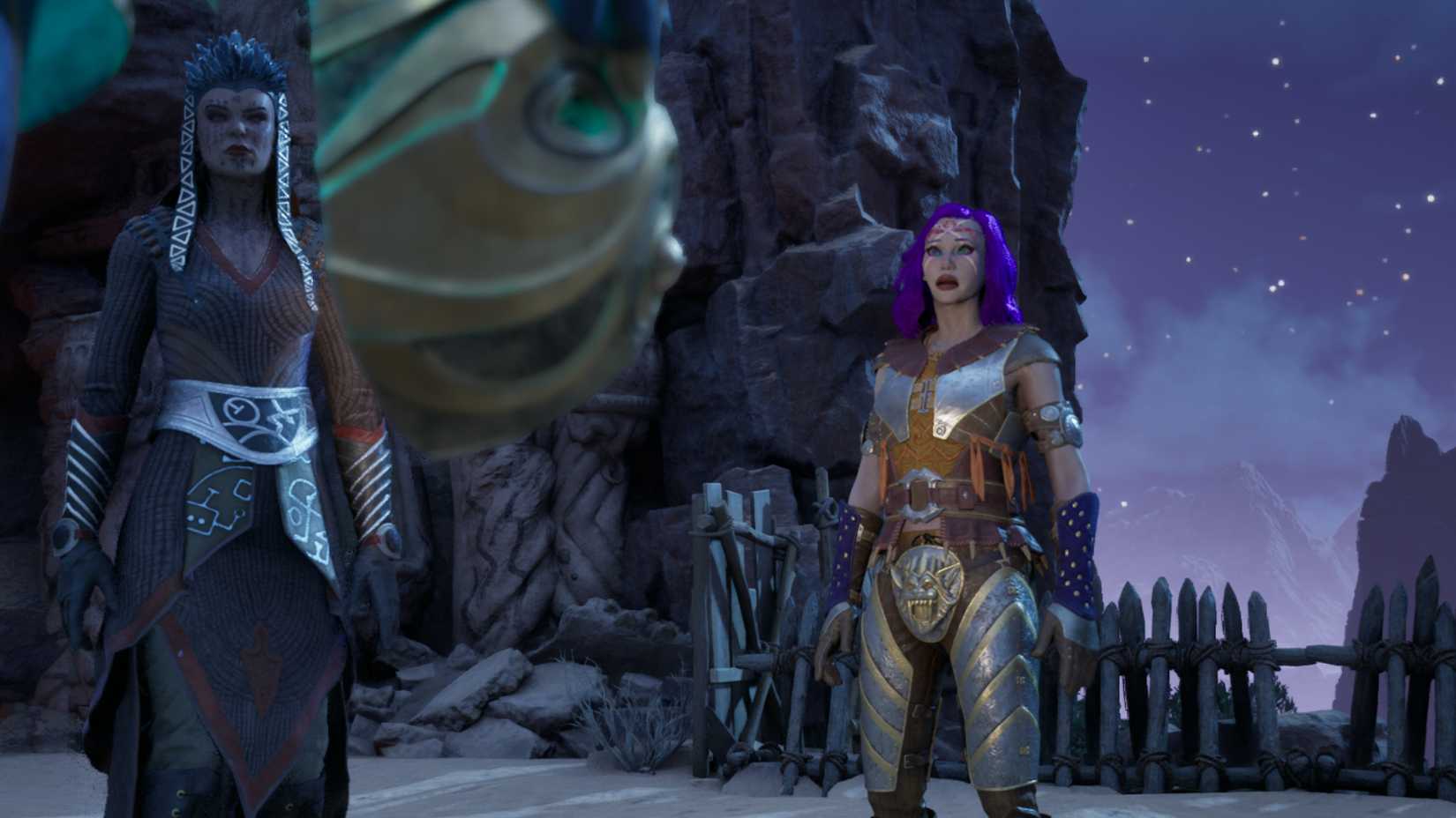 Uma mulher divina de declarada parece chocada e triste. Notavelmente, ela tem características de Deus muito mínimas.