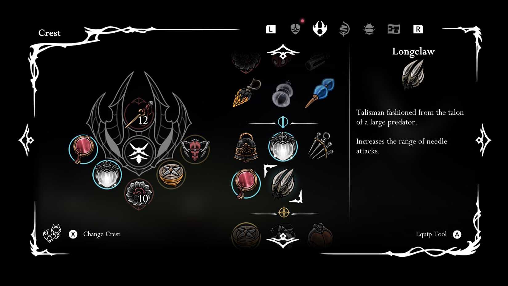 A ferramenta Longclaw em Silksong
