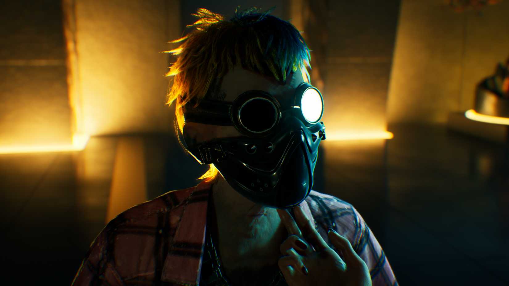 Uma pessoa em uma máscara vestindo óculos de óculos de vampiro: The Masquerade - Linha Bloods 2